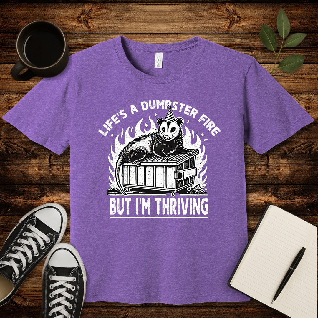 Life’s a Dumpster Fire T-Shirt-T-Shirt-Heather Team Purple-S-wearable sarcasm by Savage Tee Society