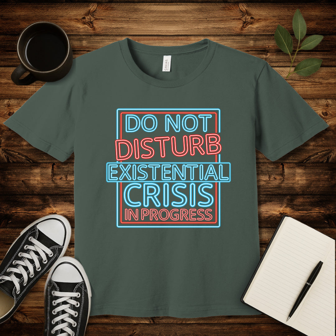 Existential Crisis In Progress T-Shirt-T-Shirt-Military Green-S-wearable sarcasm by Savage Tee Society
