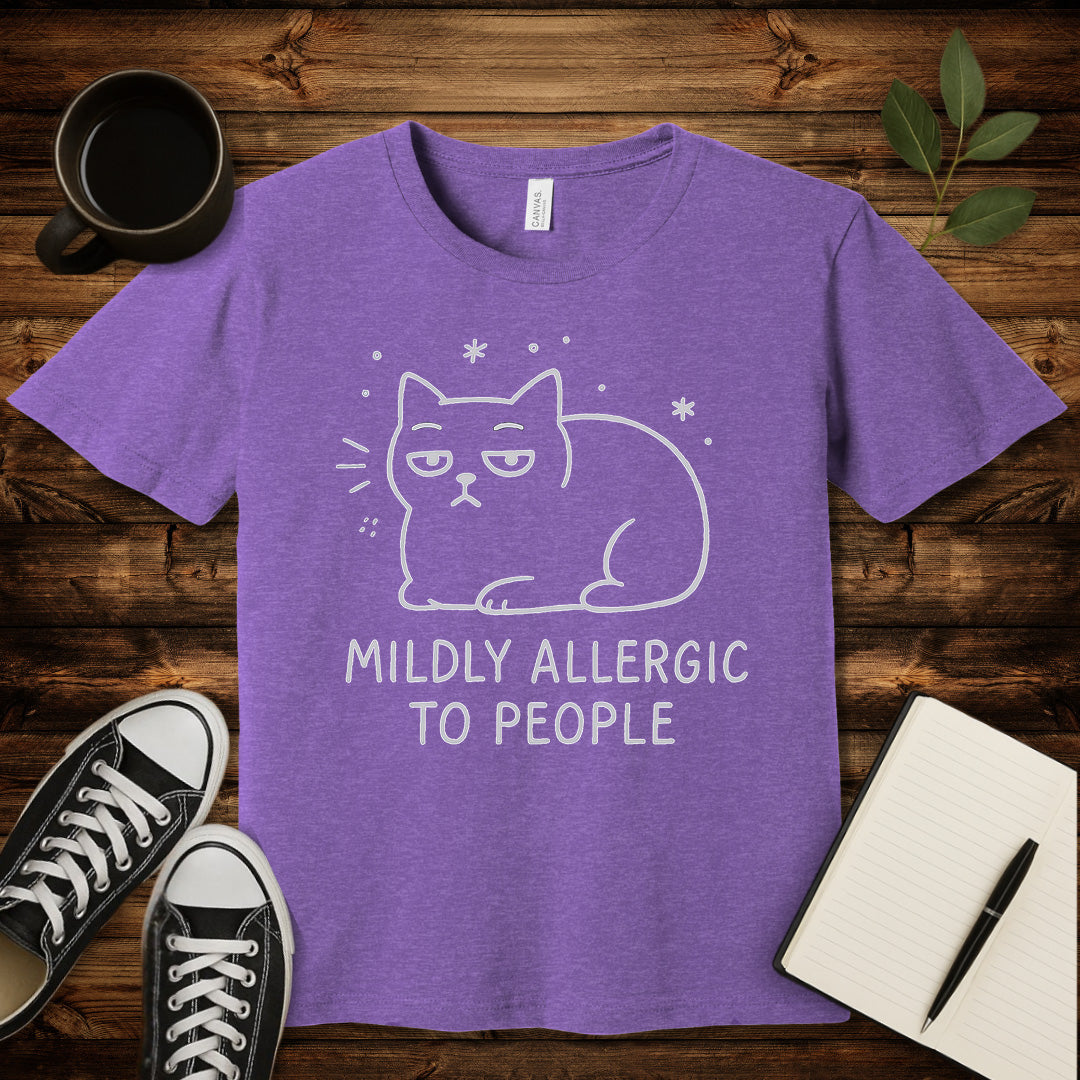 Mildly Allergic Cat T-Shirt-T-Shirt-Heather Team Purple-S-wearable sarcasm by Savage Tee Society