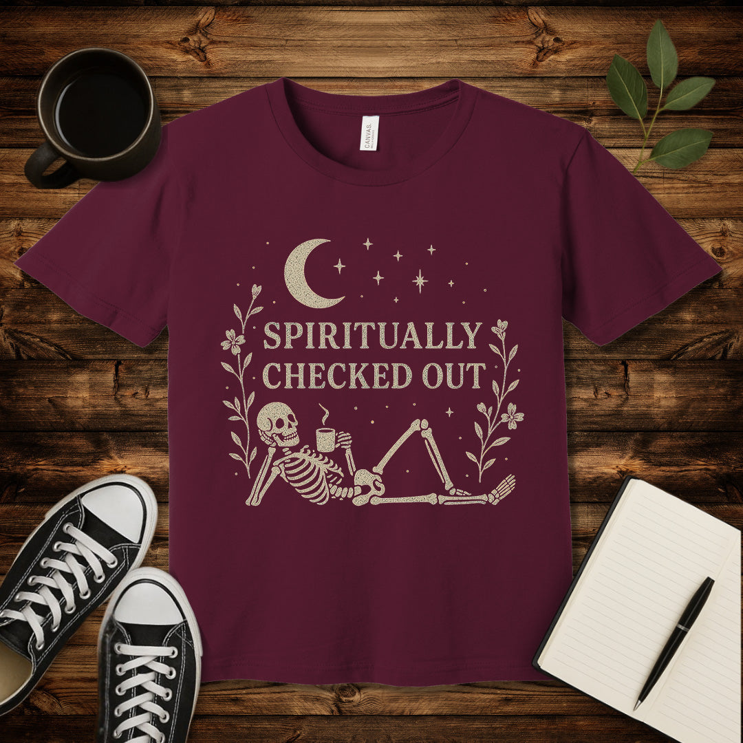 Spiritually Checked Out T-Shirt-T-Shirt-Maroon-S-wearable sarcasm by Savage Tee Society