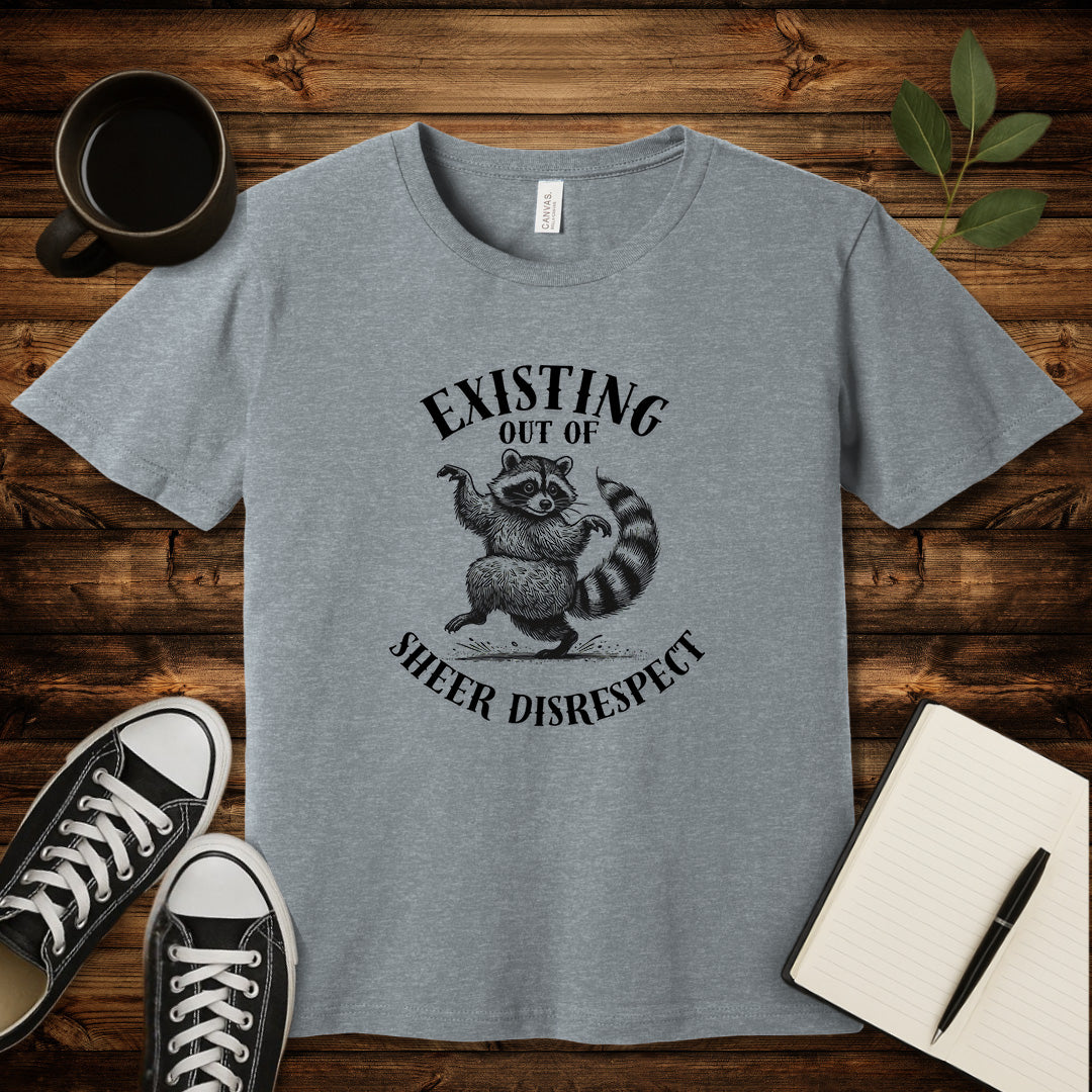 Existing Out of Sheer Disrespect T-Shirt-T-Shirt-Athletic Heather-S-wearable sarcasm by Savage Tee Society