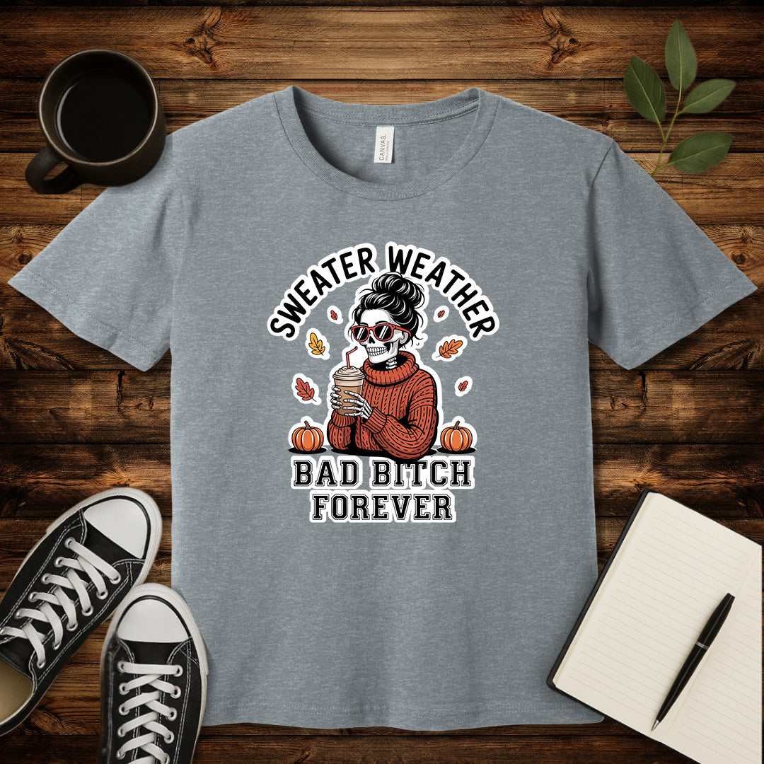 Sweater Weather T-Shirt-T-Shirt-Athletic Heather-S-wearable sarcasm by Savage Tee Society