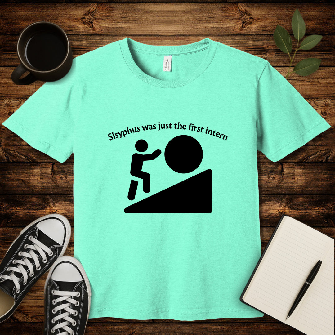 Sisyphus Intern T-Shirt-T-Shirt-Heather Mint-S-wearable sarcasm by Savage Tee Society