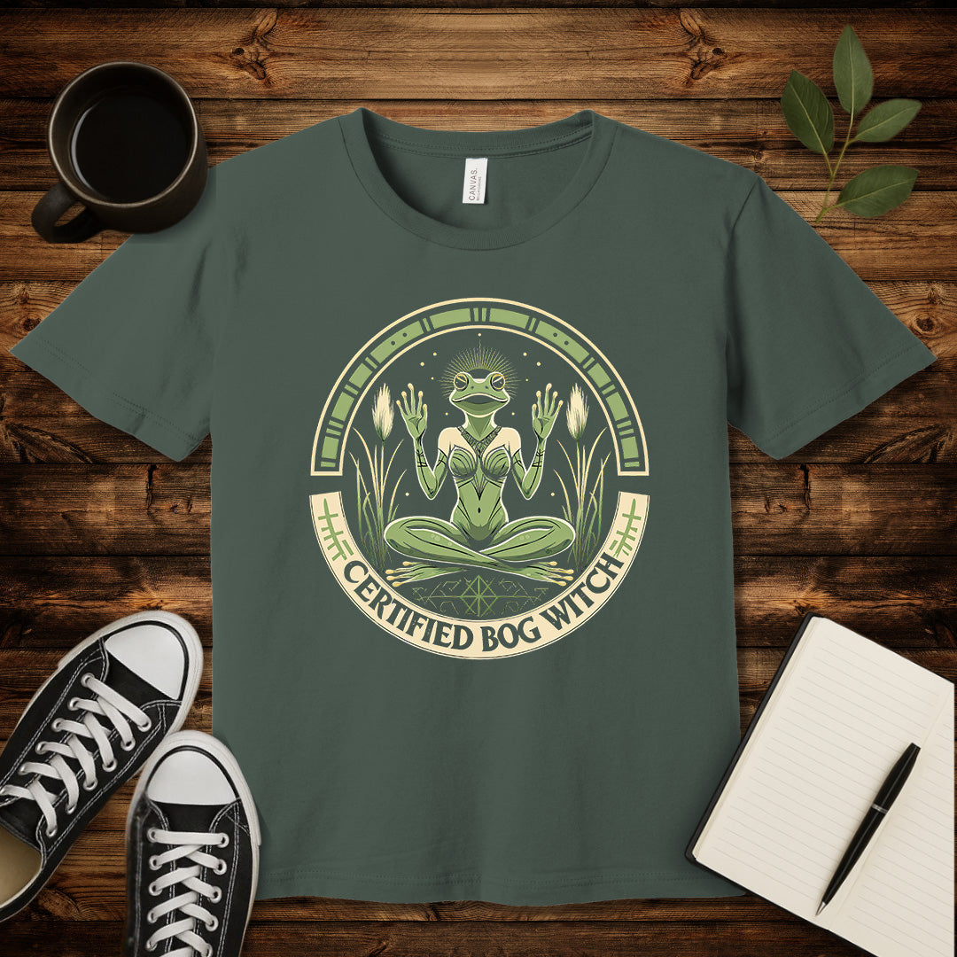Certified Bog Witch T-Shirt-T-Shirt-Military Green-S-wearable sarcasm by Savage Tee Society
