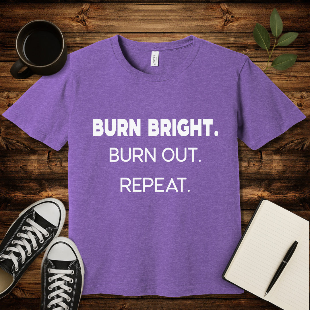 Burnout Loop T-Shirt-T-Shirt-S-Heather Team Purple-wearable sarcasm by Savage Tee Society