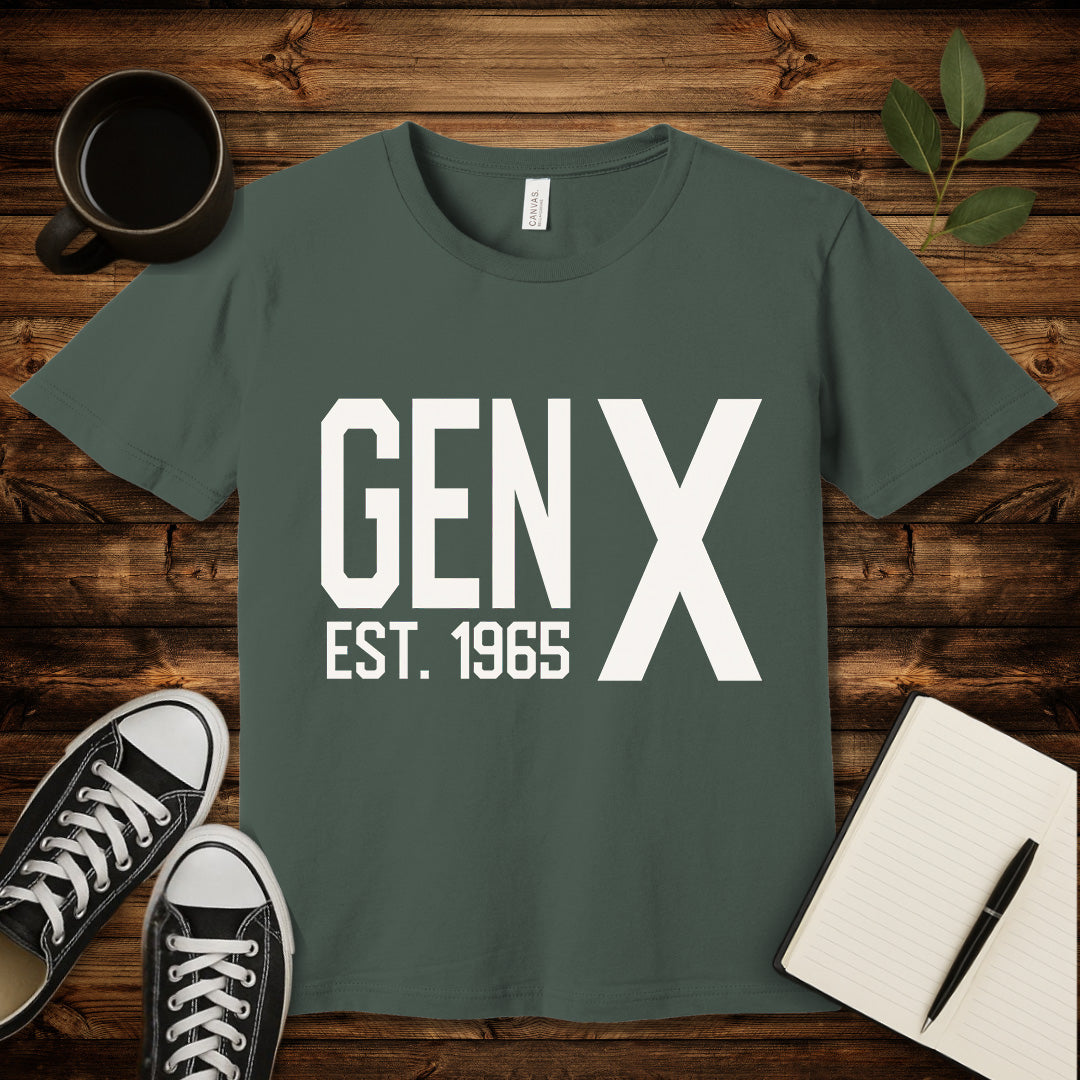 Gen X Est 1965 T-Shirt-T-Shirt-Military Green-S-wearable sarcasm by Savage Tee Society