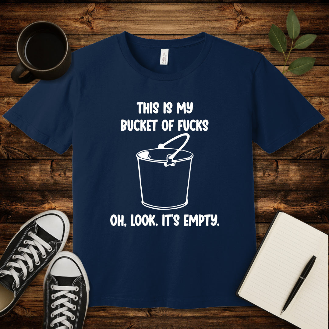 Bucket of Fucks T-Shirt-T-Shirt-Navy-S-wearable sarcasm by Savage Tee Society