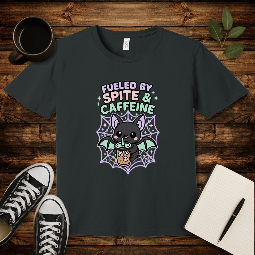Fueled By Spite and Caffeine T-Shirt-T-Shirt-Dark Grey-L-wearable sarcasm by Savage Tee Society