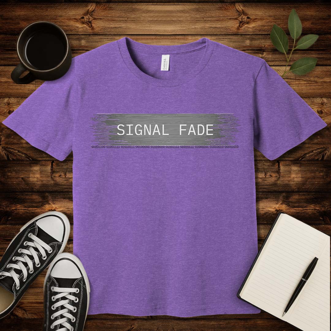 Signal Fade T-Shirt-T-Shirt-Heather Team Purple-S-wearable sarcasm by Savage Tee Society